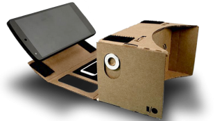 google cardboard with a phone enclosed