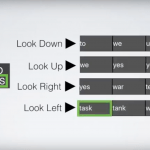 interface showing all possible words that can be said when the person moves their eye in each direction.