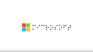 Microsoft logo in braille