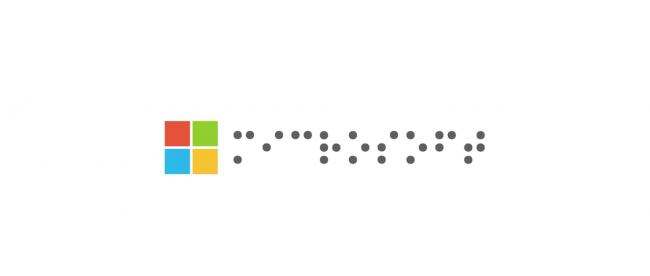 Microsoft logo in braille