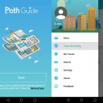 Path Guide home screen. The option "Trace Recording" is selected.