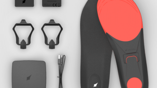 an image of two lechal insoles, two buckles, two lechal pods, charger and usb cable.