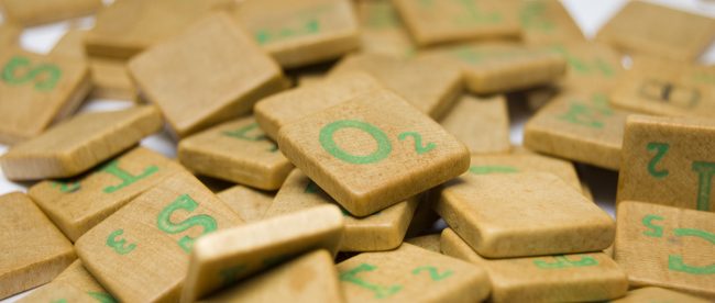 A pile of scrabble squares