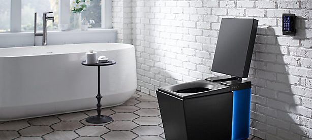 Photo of kohler’s numi intelligent toilet in a bathroom.