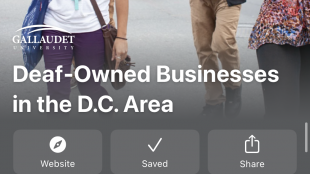 screenshot of Deaf Owned Businesses in the DC Area provided by Gallaudet University on Apple Maps