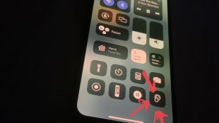 Image of an iPhone X’s command center highlighting the new background sounds icon.