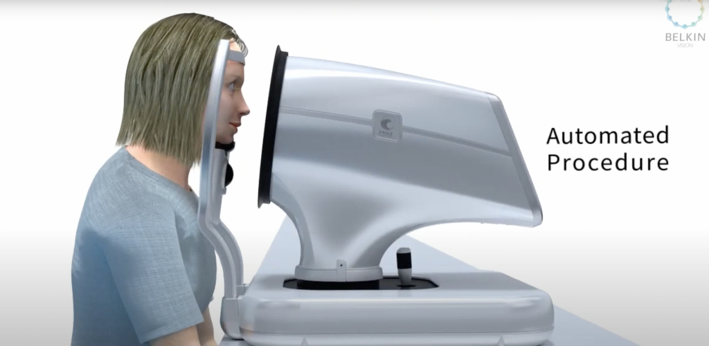 animation of a woman going through non invasive DSLT procedure