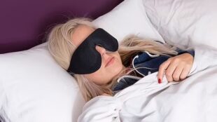 A woman seen wearing Noctura 400 while sleeping